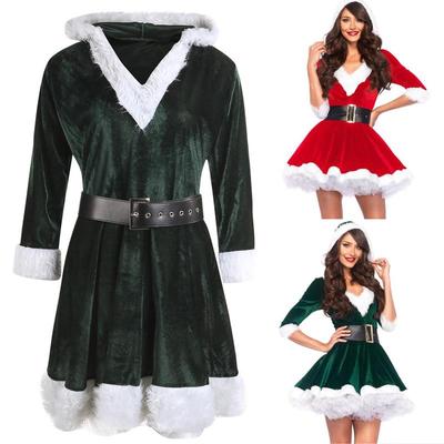 Christmas Miss Santa Claus Dresses Cosplay Costumes New Year Christmas Costume for Women Red Sexy Dress Female Fancy Costumes