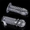 Crystal Silicone Spike Dotted Ribbed Clear Reusable Condom Penis Massage Sleeve Adult Sexy Toy