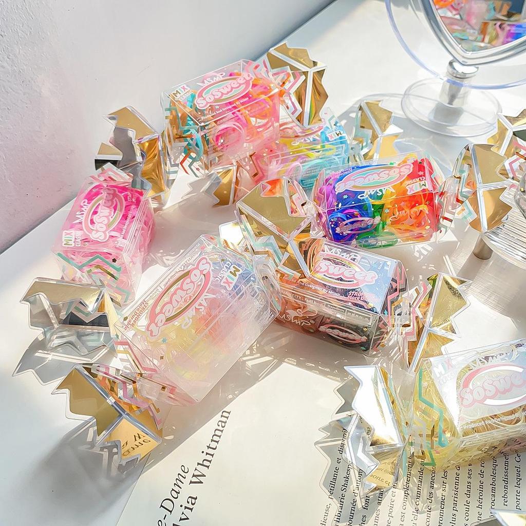Japanese and Korean Candy Jelly Hair Ties: Children's Widened, Colored Rubber Bands