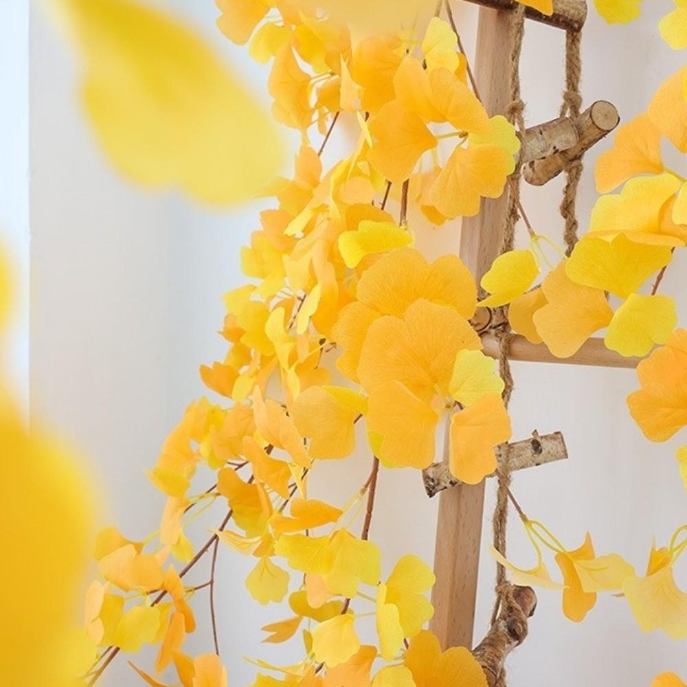 Handgefertigte Künstliche Ginkgoblätter Ranke Wasserdicht Realistisch Herbst Ginkgoblätter Lebensecht Künstliche Ginkgoblätter Ranke Tischdekoration