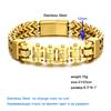 Punk Stainless Steel Motorcycle Chain Bracelets Men Never Fade Gold Color Wide Wristband Rider Bangles Jewelry Luxury Male Gifts