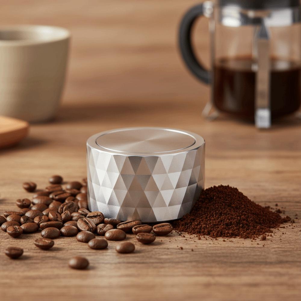 51/53/58mm Gravity Kaffeetamper Edelstahl Diamantstruktur Kaffeepulverpresse Wirbelmuster Basis Kaffeeverteiler Café