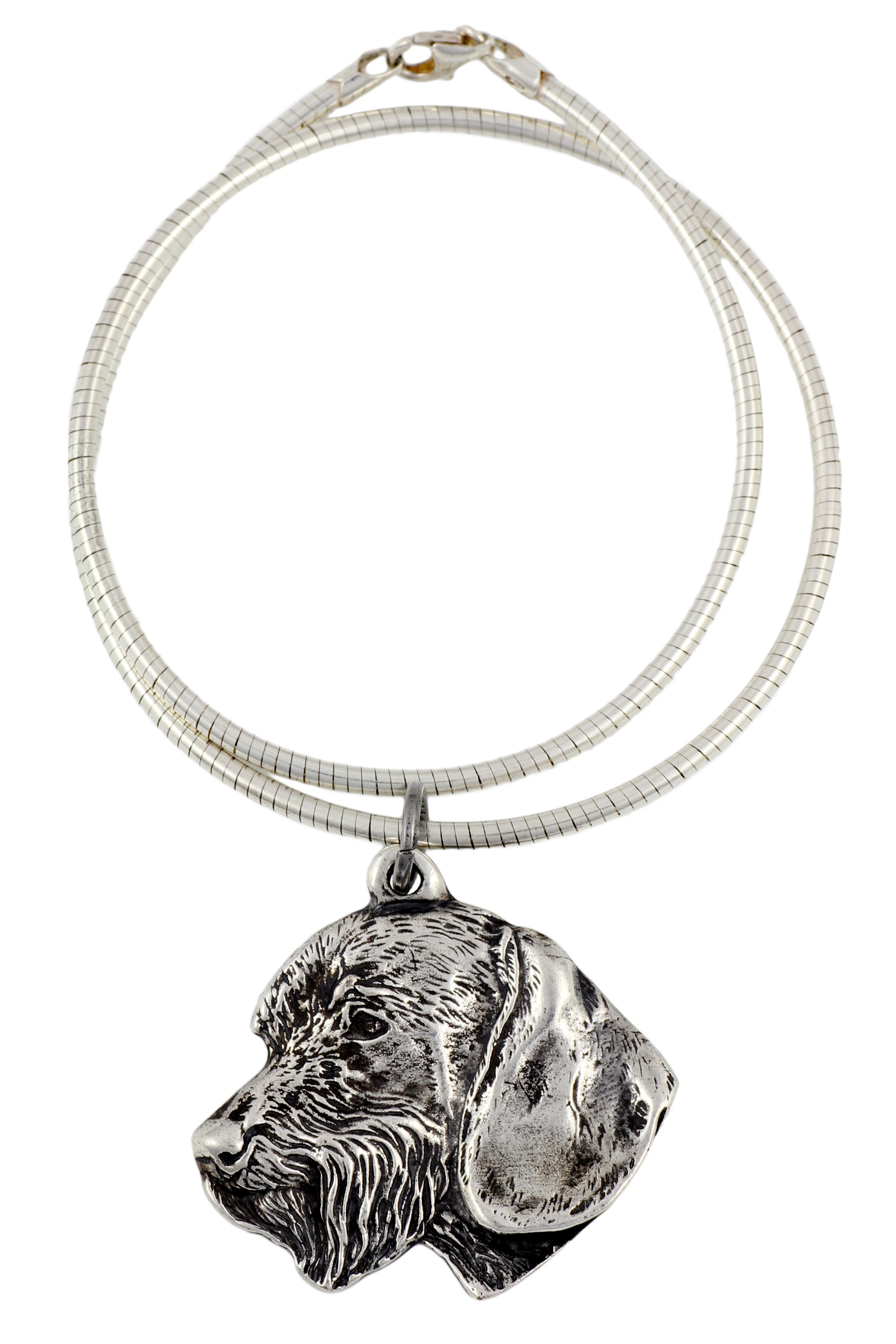 

Dachshund III - Dog necklace, unique jewellery for the dog fan, unique adder pendant by Art-Dog brand срібний