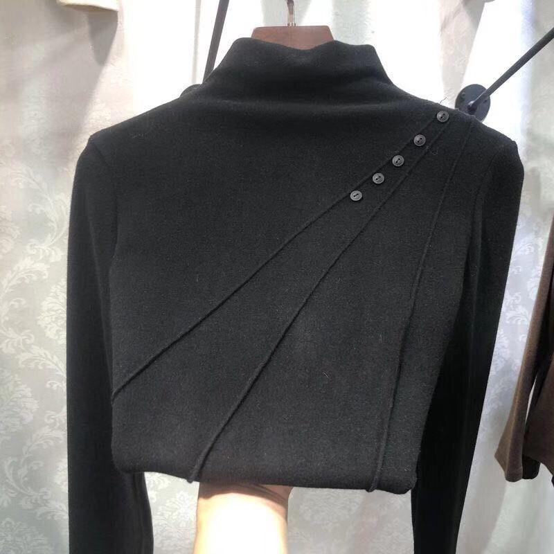 Sweater for Women Autumn Winter Thickened Pullover Warm Knitted Stretchy Long Sleeve Oversize Tops