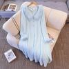 Plus-size Women's Fall/winter Slimming Knitted Dress, Versatile Long Dress, Long-sleeved Inner Layer Dress