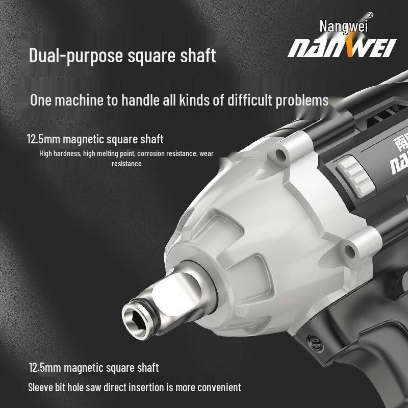 Nanwei Brushless Electric High Torque Impact Wrench Set with Lithium Battery and Charger for Construction and Car Repair