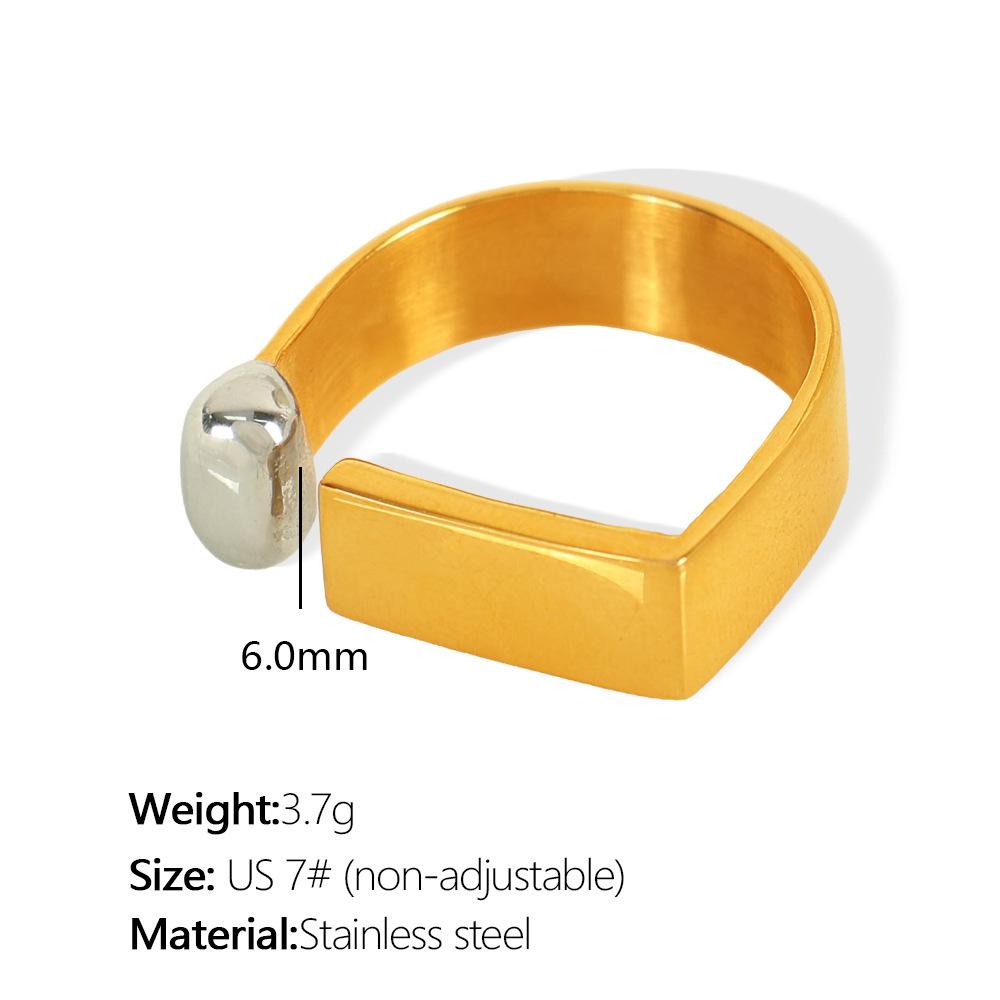 Yori Простой Стильный Открытый Регулируемый Кольцо с Покрытием PVD 18K Золотом Заявление Шарм Пальцевые Украшения Аксессуары