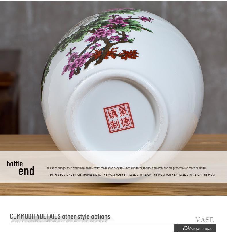Modern Minimalist Ceramic Vase for Dried Flowers - Porcelain Ornament for Living Room Decor