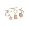 14K Gold-Filled Ribbon Pendant: Peach Heart & Star with Micro-Paved Zirconia OT Buckle DIY Bracelet & Necklace Clasp