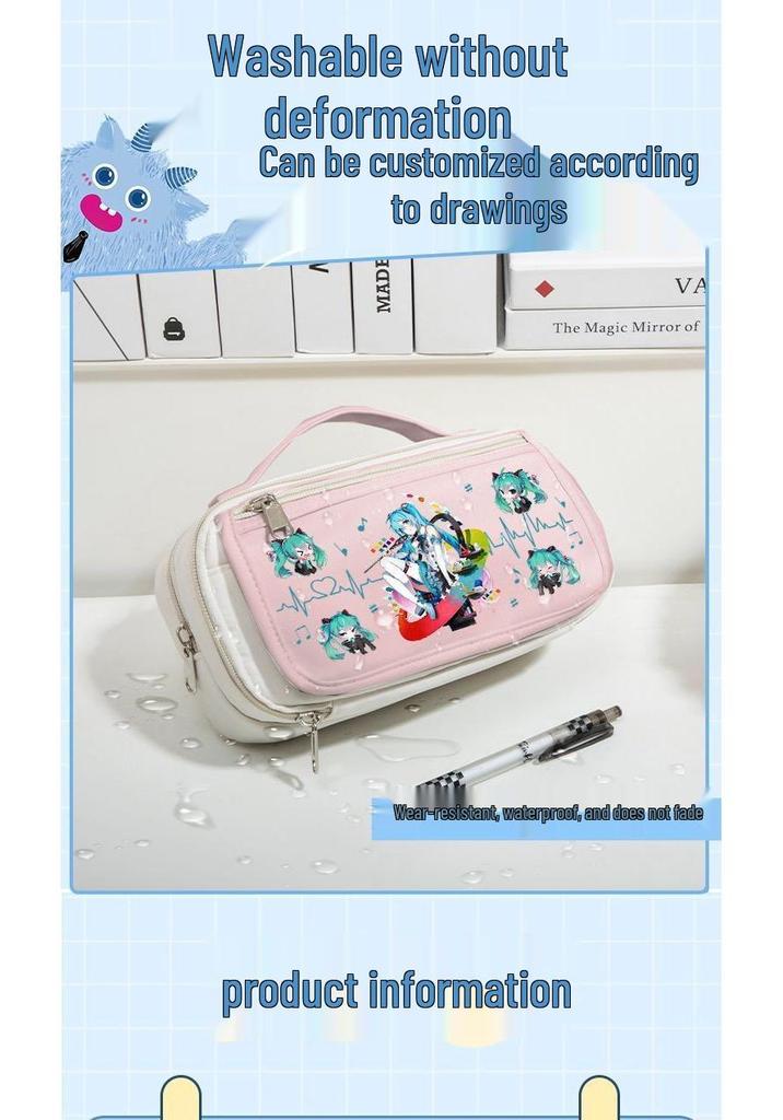 Astuccio Grande Capacità Hatsune Miku per Studenti e Ragazze - Borsa Portatile