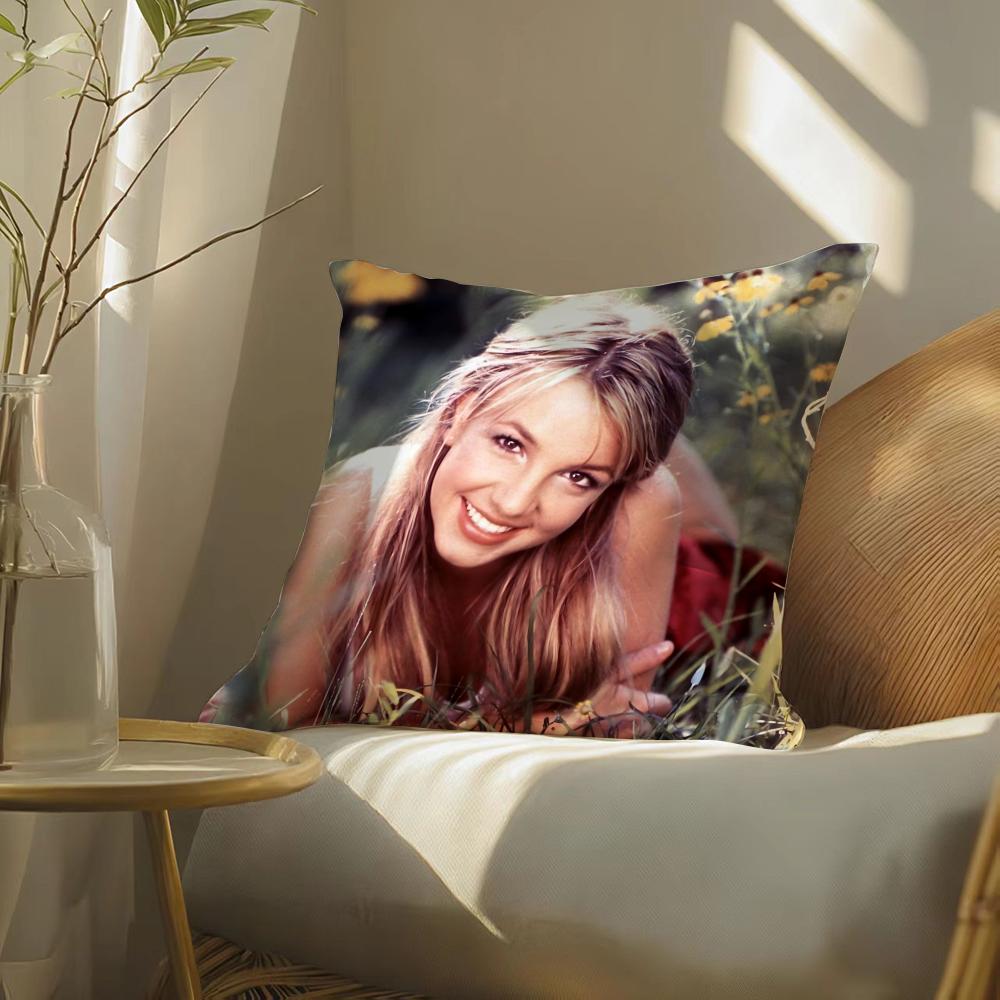 S-Singer B-Britney Spears Povlak na polštář Hedvábný Elegantní Pohodlí Pohovka Postel Neviditelný zip