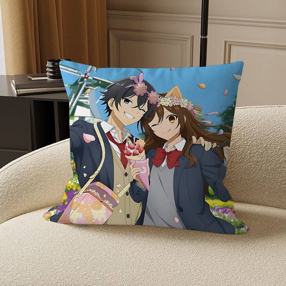 Anime H-Horimiya Cushion Cover Inches Farmhouse Decor Home Throw Pillow Covers for Couch Decorations