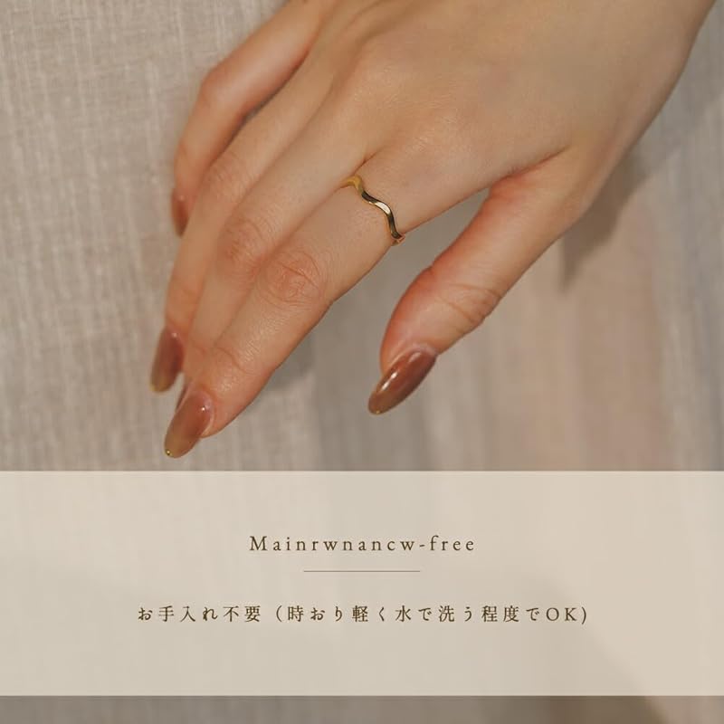 [mico.lor] stainless ring (128) wave ring men's wave Thin silver color surgical stainless steel 316L silver No. 19