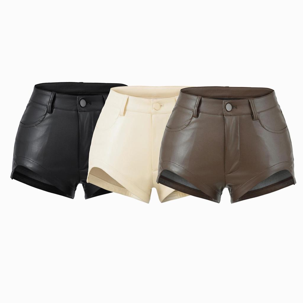 High-Waisted PU Leather Shorts - Women's Winter Butt-Lifting, Sexy Hip-Hugging Hot Pants, American Spicy Girl Style