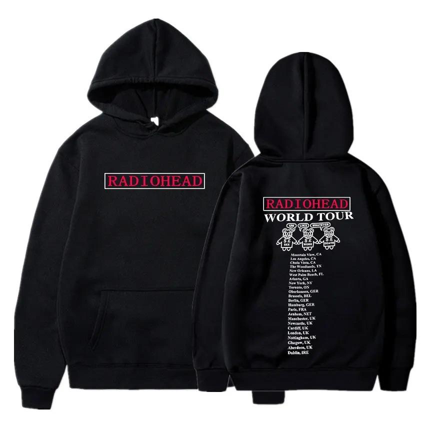 Radiohead Printed Hoodie Men Women Hip Hop Fleece Warm Sweatshirts Casual Loose Oversized Y2k Streetwear Pullover Tracksuit Female Male Clothing