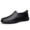 Zweilagige Herren-Slipper aus Rindsleder: Lässig, Business, Rutschfest, Verschleißfest, Große Größe Papa-Schuhe.