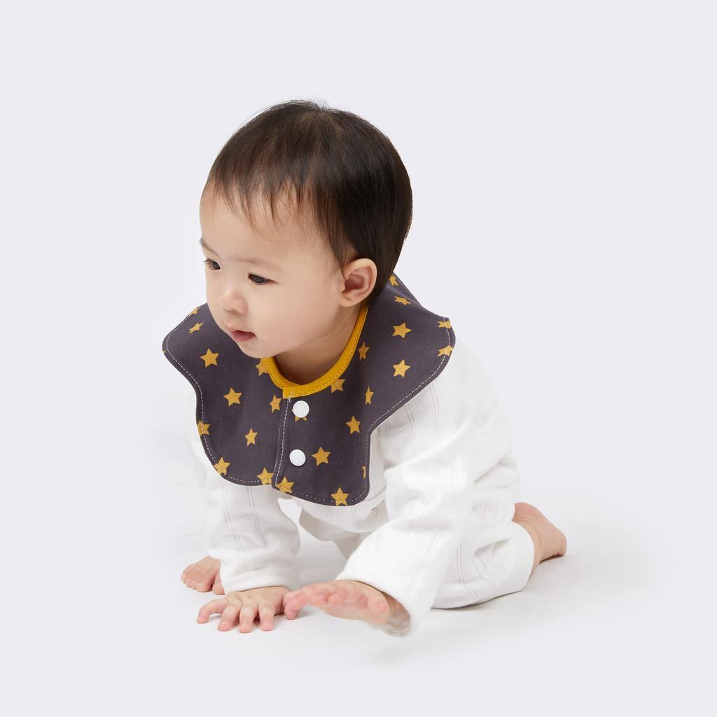 Baby Cute and for for Boys and Girls Jio.Jio Bibs, 360° Waterproof, 5-Piece Set, 100% Cotton, Soft, Petal-Shaped, Feeding, (A)