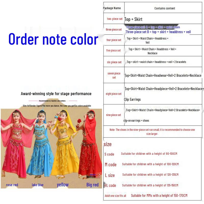 

Детские этнические танцевальные костюмы: Синьцзян, танец живота и индийские стили для малышей и девочек Adult Size Small (150-160 cm)