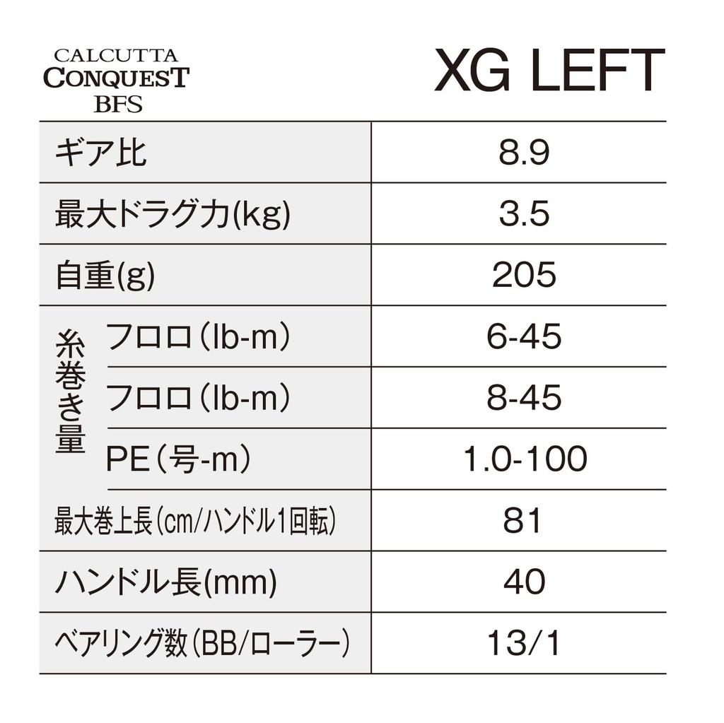 Shimano 26 Calcutta Conquest BFS Limited XG Baitcasting Reel (Left Handle)