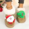 Fashion Cartoon Santa Claus Fluffy Fur Cute Snow Boots Women 2025 Winter Thick Bottom Furry Ankle Boots Girl's Christmas Plush Shoes