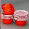 Disposable Red Plastic Bowls, 100-Pack