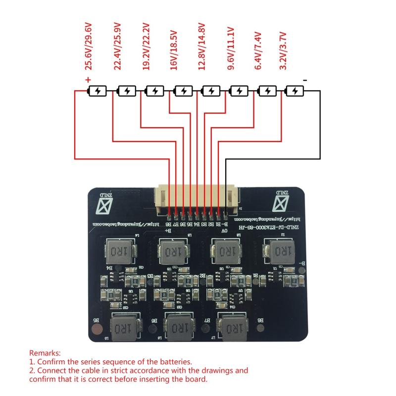 4S/8S 1.2A Active Equalizer Lithium/Lifepo4 Battery Active Balance Board Module Energy Transfer Board