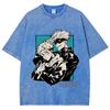 Anime Jujutsu Kaisen  Satoru Gojo And Itadori Yuji Print T Shirt Men Women Y2k T-shirts Washed Cotton Tee Harajuku Male Tshirt