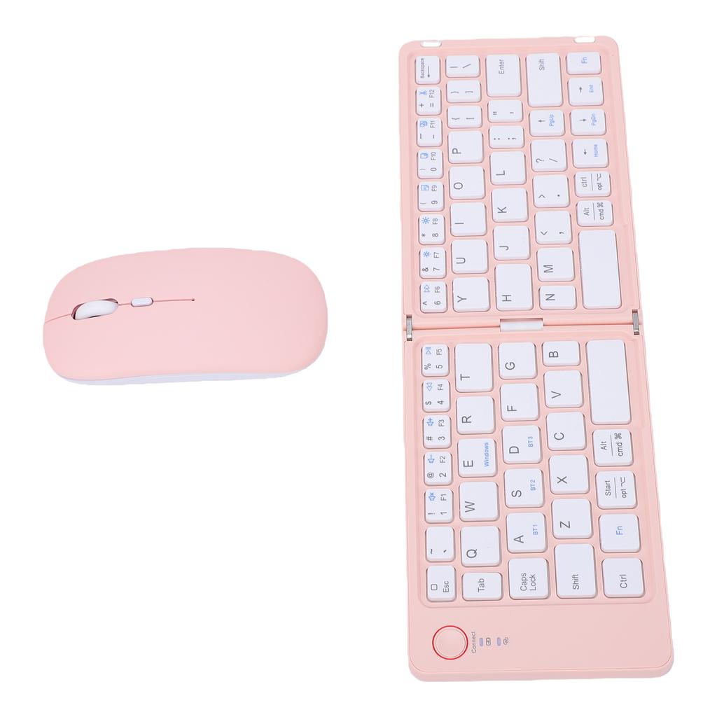 Foldable Keyboard and Mouse 2.4G BT5.0 Rechargeable Wireless Portable Folding Bluetooth Keyboard Combo for Laptop PC