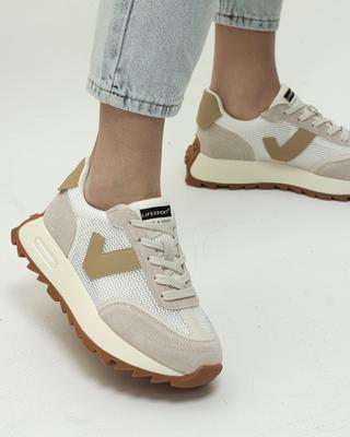 Tênis feminino Lifexpert 6017 36 tecido de camurça branco-bege