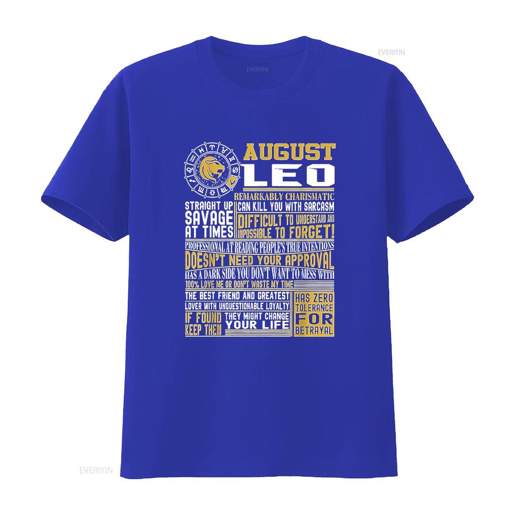 Best born in August Leo zodiac sign T Shirt for m Cute Womens Tops Summer Fashionable and Comfortable vintage Washed fashion