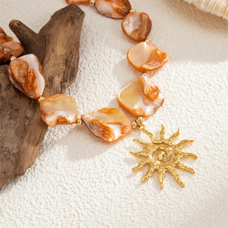 Stylish Sunflower Designs Necklace Stylish Alloy Materials Neckchain Perfect For Parties Weddings And Casual Outfits