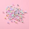 Acrylic DIY Cube Square Heart Printed Big Hole Beads for Bracelet Making Jewelry Findings