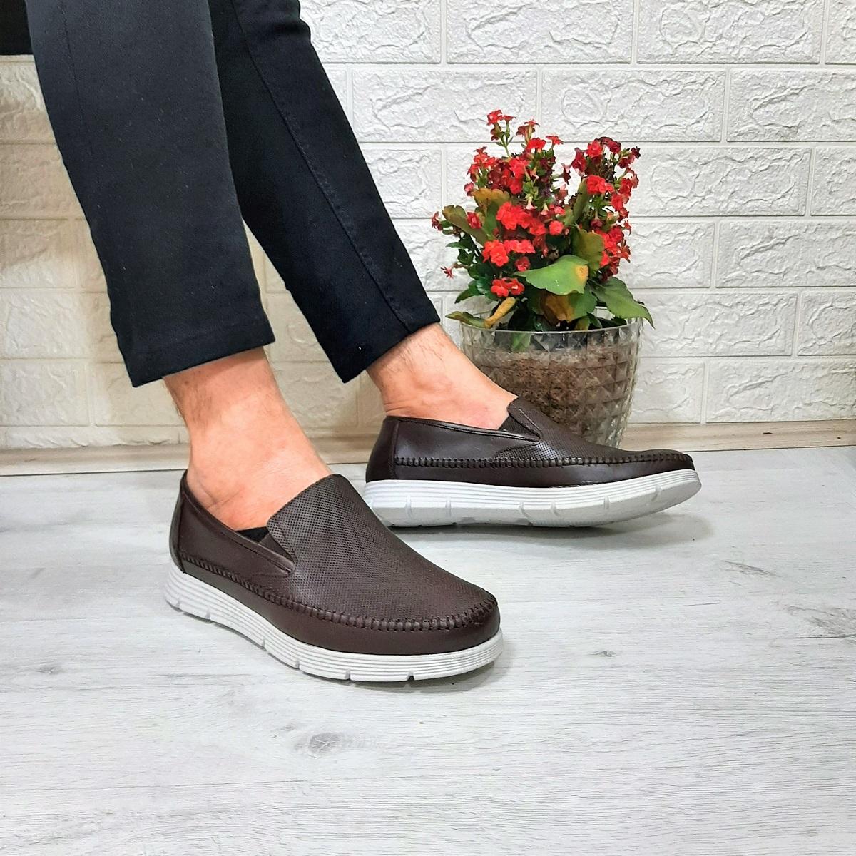 

Fiyra fth01 Brown-White Genuine Leather Men s Casual Shoes 40