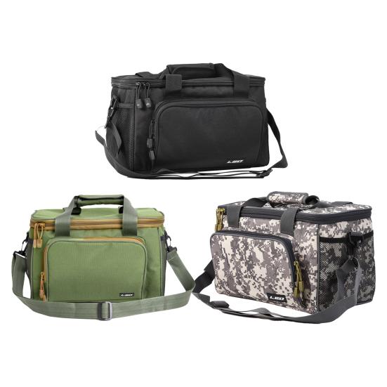 Fishing Tackle Bag Square Multi-pocket Smooth Zipper Adjustable Shoulder Strap Portable Large Capacity