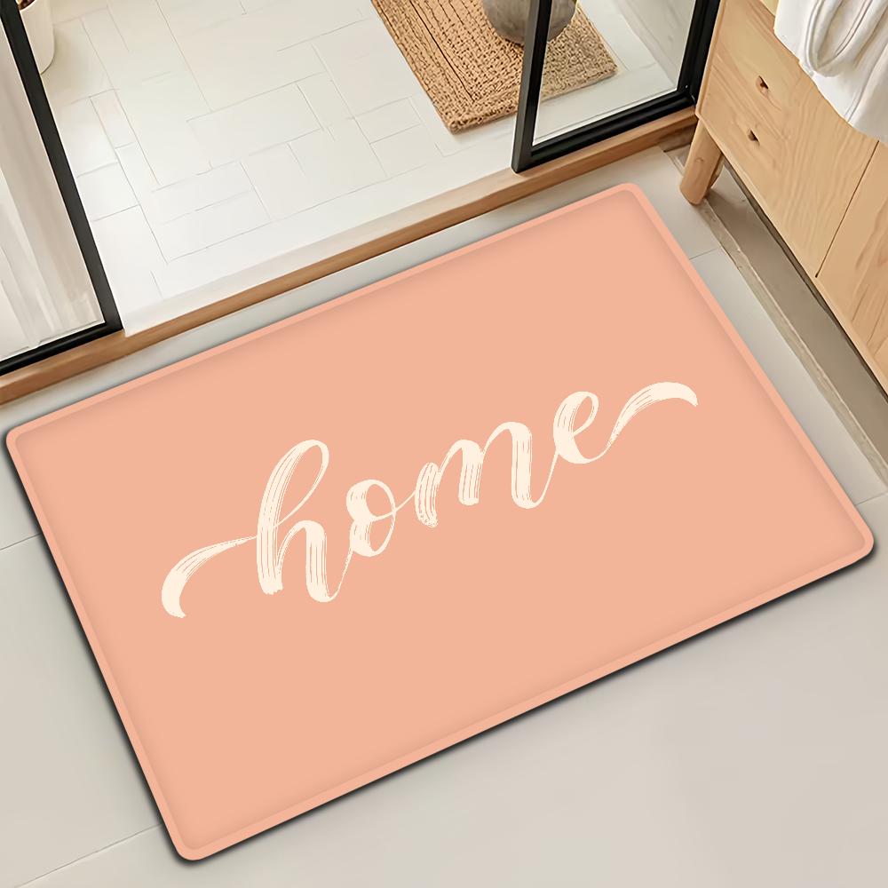 H-Home Cute Welcome Cozy Door Mat Bath Microfiber Decorative Versatile Flannel Floor Mat Quick Dry Absorbent Non-slip Sole