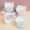 Cartoon Cute Ceramic Dog Cat Food Bowl, High Foot, Overturn Proof, Large Caliber,  Neck Protection, Creative Pet Bowl, 1Pc