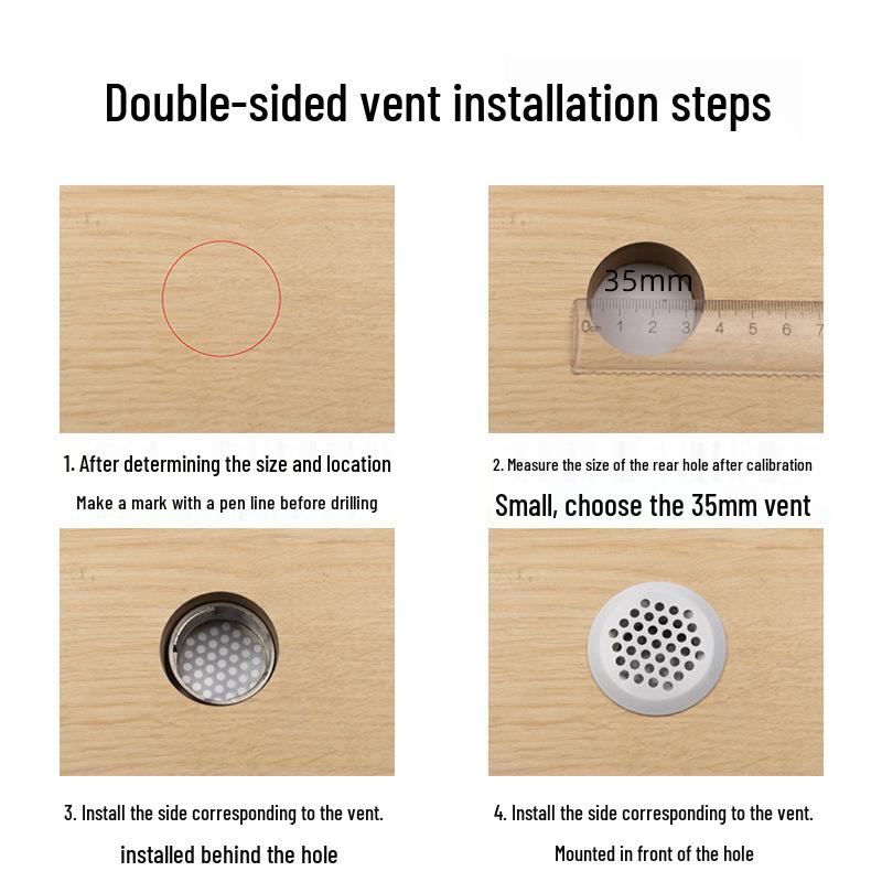 Stainless Steel Round Ventilation Cover for Shoe & Kitchen Cabinets