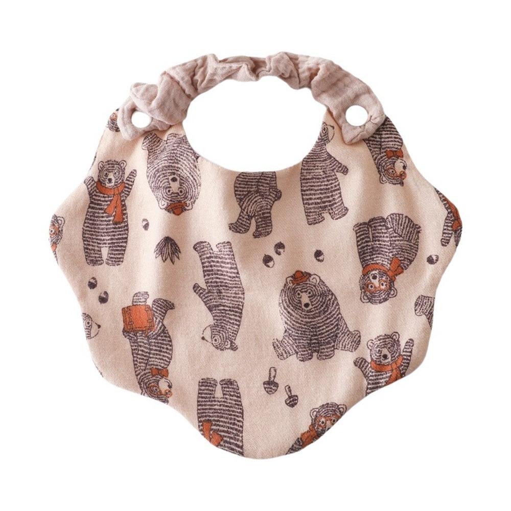 360-Degree Coverage Drool Bib Cotton Gauze Burp Cloth Soft Baby Feeding Bib For Newborn Infants