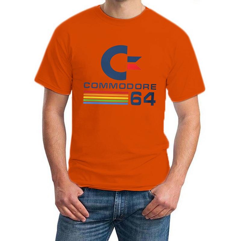 Unisex Modal T-Shirt Retro Commodore 64 Logo Print Lässiges Vintage Computer T-Shirt