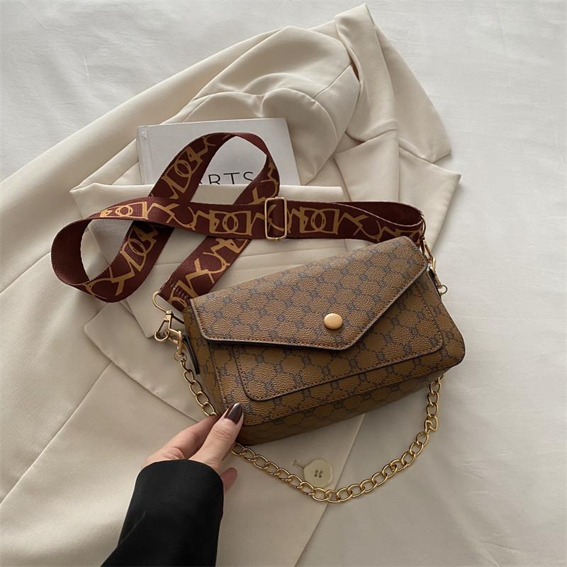 Print Lattice Single Shoulder Crossbody Square Bag Handbag Women Gift Fashion