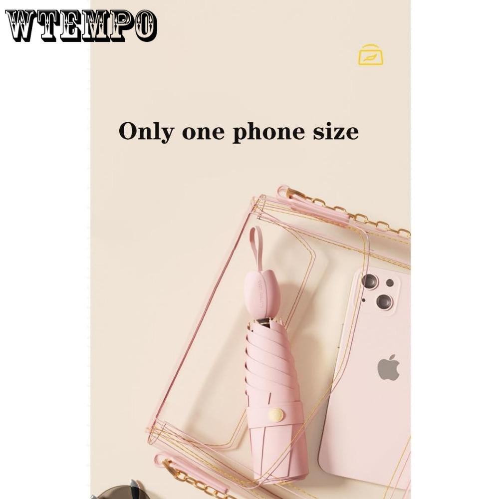 Mini Umbrella For Purse, Small Travel Umbrella Compact Waterproof Umbrella for Light Rain, Suitable for Women Purse and Pocket