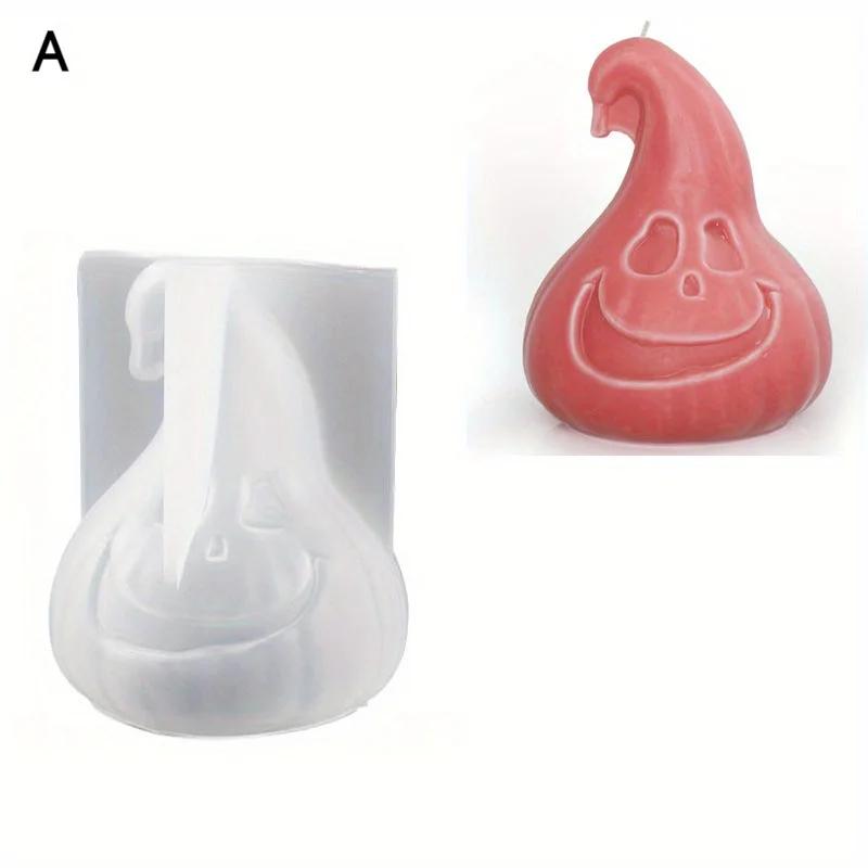 

1PC 3D Halloween Pumpkin Silicone Mold DIY Candle Making Supplies Resin Soap Gift Mould Home Decor