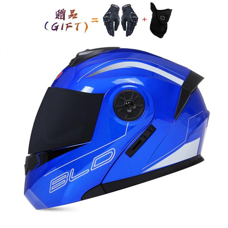Capacete de Bicicleta Elétrica BLD Capacete de Motocicleta Lente Dupla Completa Exposta Universal para Ciclismo Todas as Estações