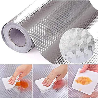 Ölbeständige Aluminiumfolie Selbstklebend Hausküche Tapete Wandaufkleber Abziehbild