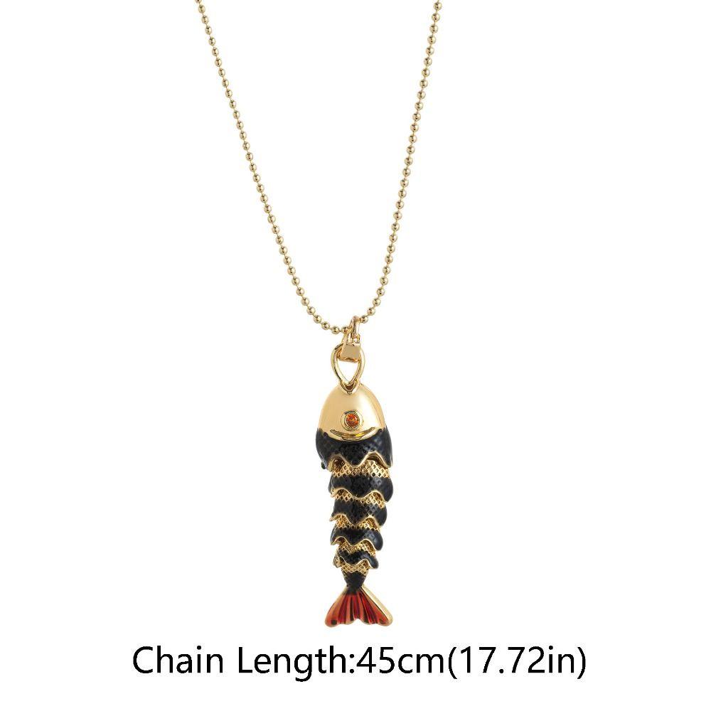 Goldfish Nylon Rope Necklace Marine Organism Charms Ocean Series Necklace Girls