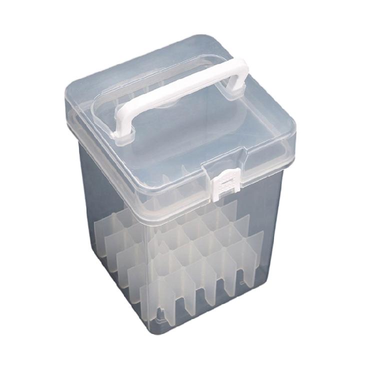Portable Plastic Art Supply Organiser with Handle Multi Compartment Marker Storage Box For Neat Desktop Arrangement