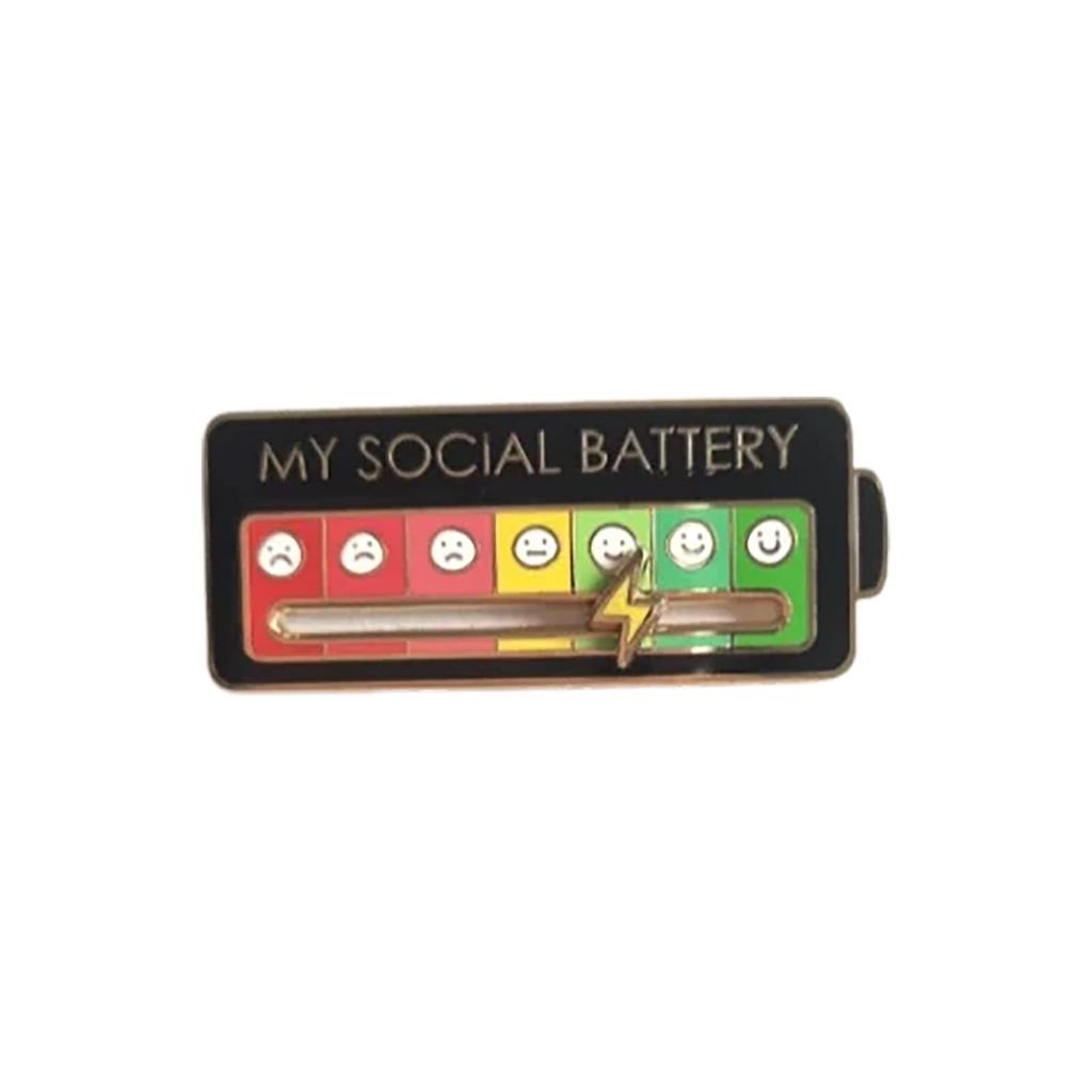 Emotions Enamel Pins Brooches My Social Battery Mood Tracker Metal Brooch Badges Fashion Jewelry Accessorie Gift Trendy Lapel