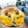 Neymar Jr Round Area Rug,Carpet Rug for Living Room Bedroom Sofa Playroom Decor,Non-slip Floor Mat