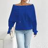 Neues Damen Locker und Lässig Kordelzug Schulterfrei Einseitig schulterfrei Top