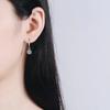 Simple Zircon Fashion Drop Earrings Six Claw Hoops Versatile Commute Elegant